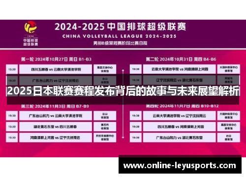 2025日本联赛赛程发布背后的故事与未来展望解析